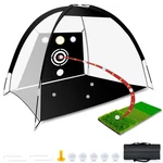 Dikutar Golf Net 10X7FT All-in-one Practice Tri-turf Mat Target 5 Balls. Fixed Price $59.74.