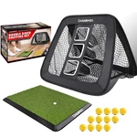 Champkey Double-sided Golf Chipping Net, Mat, 12 Foam Balls Professional Pract. Fixed Price $67.48.