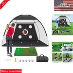 Golf Practice Net 10X7FT With Mat Indoor Outdoor Swing Training Target Gifts .... Fixed Price $96.78.