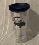 Tervis Tumbler Insulated 24 Oz With Blue Lid Golf Cart Patch Usa American Flag. Fixed Price $12.99.