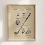 Golf Club Patent Art Vintage Blueprint Wall Gift Decor. Fixed Price $9.30.