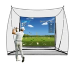 Golf Simulator Cage With Side Barriers&impact Screen 10X8 Ft Net. Fixed Price $306.11.