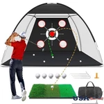 10X7FT Golf Practice Net W/ Mat Backyard Training Gear Sport Target Set. Fixed Price $87.98.