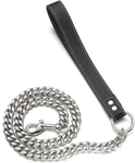 Silver Chain Dog Leash 15MM Solid Chew Proof 316L Stainless Steel Cuban Link. Fixed Price $35.26.