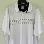 Calloway Men Golf Polo Shirt Size 2XL Opti-dri Swing Tech White Blue Geometric. Fixed Price $16.00.