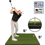Usa-made 5'X5' Nylon Golf Hitting Mat Shock-absorbing Foam Holds Wooden Tees. Fixed Price $332.99.