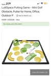Lullispace Putting Game Mini Golf Obstacle Set W/ Putter Balls Indoor/outdoor. Fixed Price $200.00.