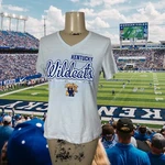 Girls Kentucky Wildcats Of Team Athletics V-neck Gray Tee Sz 10/12. Fixed Price $5.45.