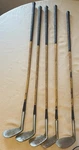 5 Vtg Harry Hampton Autograph Golf Clubs 2 4 8 9 Iron Off-set Hand Made. Fixed Price $40.00.