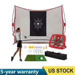 10X7.5FT Heavy Duty Driving Golf Practice Net With Target Cloth Hitting. Fixed Price $84.99.