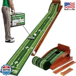 Kalramay 7.5FT Indoor Putting Green Mat Wood Foldable Auto Ball Return. Fixed Price $75.99.