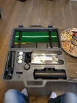 Vintage Mitsubishi Gl 500 Electric Indoor Golf Trainer With Carrying Case. Fixed Price $130.00.
