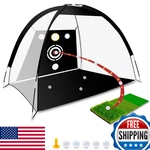 Dikutar Golf Net 10X7FT All-in-one Practice Tri-turf Mat Target 5 Balls. Fixed Price $61.12.