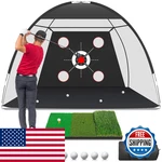 Zensouds Golf 10X7FT Practice Mat Hitting Aid Nets For Backyard. Fixed Price $115.04.