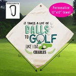 Personalized 12"X12" Golf Towel With Dad Graphic And W/ Clip. Fixed Price $15.99.
