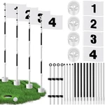 Burbell 4 Pack Golf Flag Stick 6FT Putting Green Digital Style 3, White. Fixed Price $71.99.
