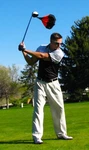 Blue Golf Chute Resistance Swing Trainer Helps Create Lag Distance Club Speed. Fixed Price $14.95.