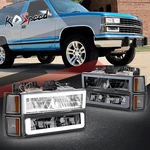 Square Box Style Led Drl Smoked Headlight+bumper Lamp For Chevy C/k 1994-2000. Fixed Price $100.74.