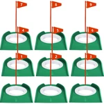 9 Pack Golf Putting Cup And Flag Plastic Hole Training Aids Put.... Fixed Price $42.42.