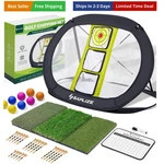 Ultra-stable Golf Chipping Net Set With Pop-up Target, Tri-turf Mat, Foam Pra.... Fixed Price $71.10.