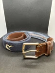 Peter Millar Embroidered Canvas & Leather Belt Caves Valley Golf Club 38 Navy. Fixed Price $39.99.