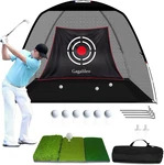 Golf Hitting Net Backyard Driving: 12X7FT Professional Backstop With Silent Velv. Fixed Price $214.36.