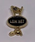 Golf 18 Hole Clubs Ball Low Net Score Gold-tone Lapel Pin (206). Fixed Price $16.99.